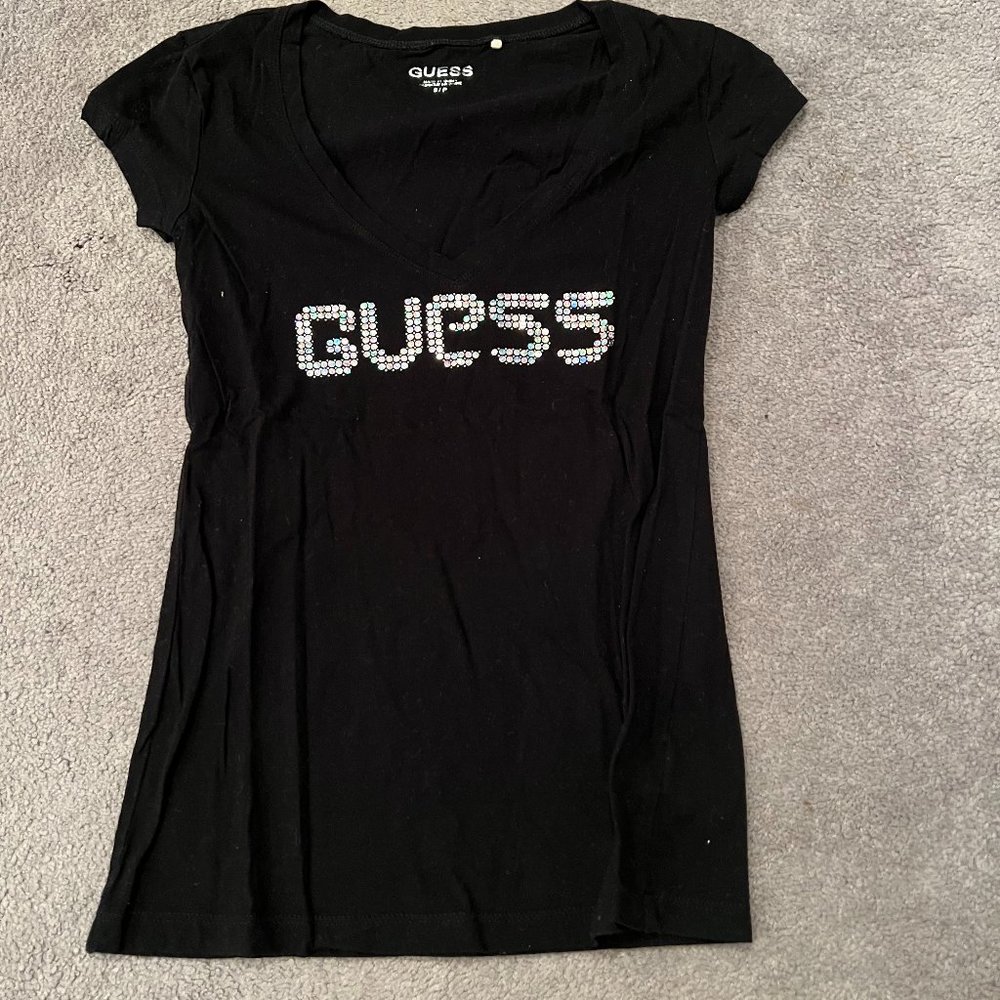 Guess brand Sequined Black T-shirt